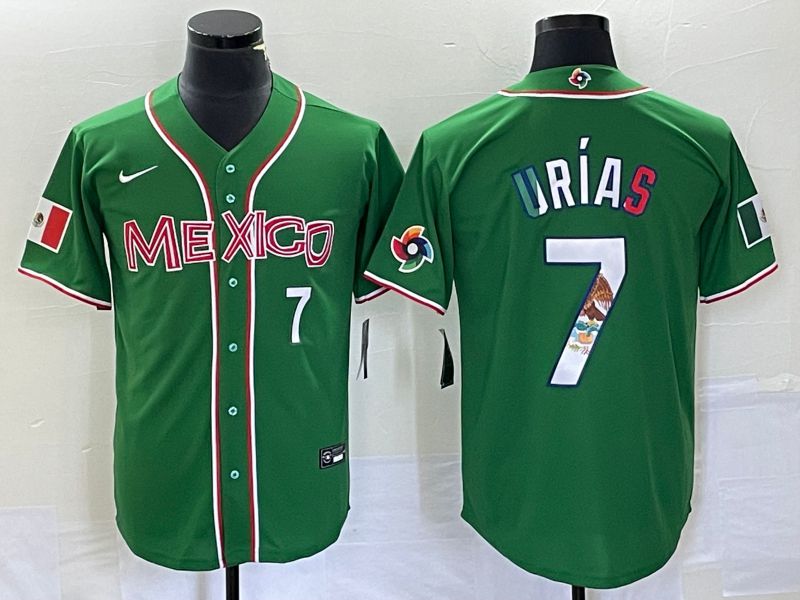 Men 2023 World Cub Mexico #7 Urias Green Nike MLB Jersey3